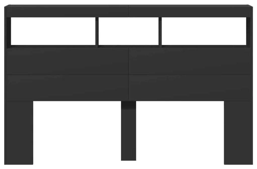 fekete áthidalószekrény LED-világítással 160 x 17 x 102 cm