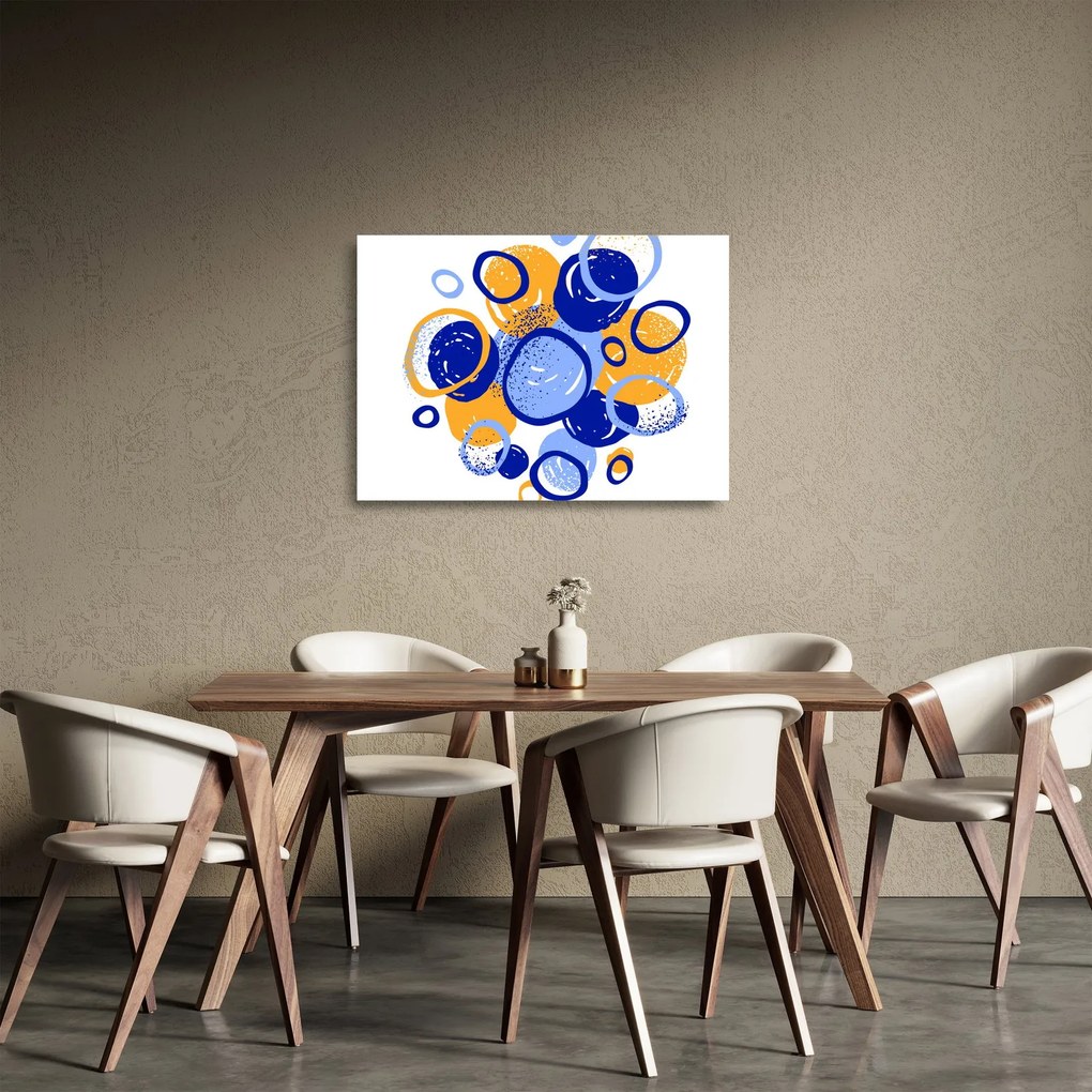 Kép - Világos motívum körökkel (üvegen) (70x50 cm)