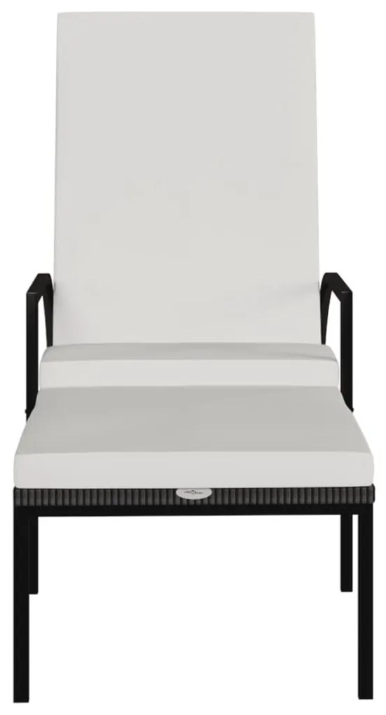 2 db barna polyrattan napozóágy lábtartóval