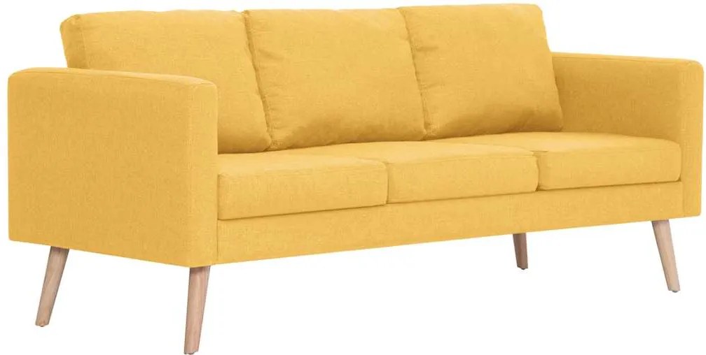 vidaXL 3-személyes sárga szövetkanapé