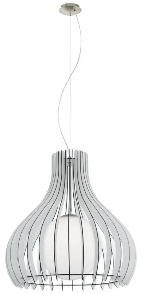 Eglo 61716 - Csillár zsinóron TINDORI 1xE27/60W/230V átm. 60 cm fehér