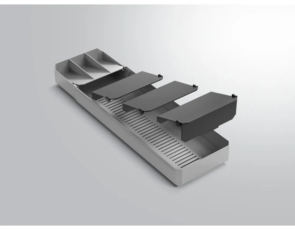 Szürke műanyag evőeszköztartó fiókba 15 x 49 cm – Metaltex