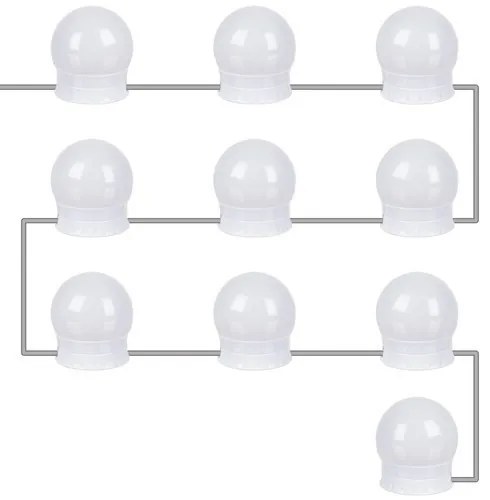 LED tükör/fésülködőasztal lámpák - 10 db.