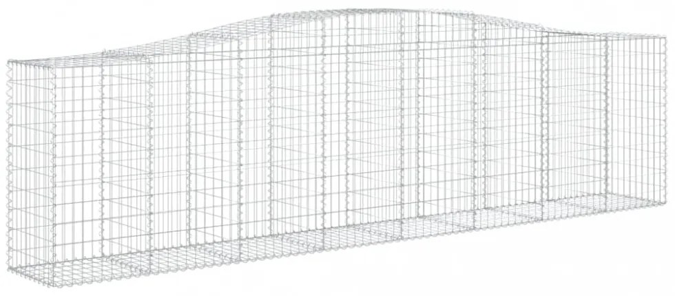 vidaXL 10 db íves horganyzott vas gabion kosár 400x50x100/120 cm