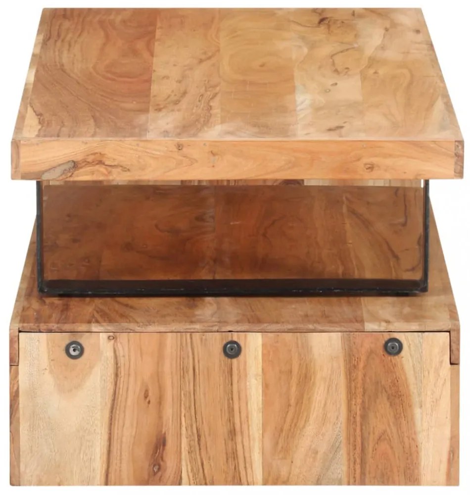 vidaXL 2 részes tömör akácfa dohányzóasztal-garnitúra