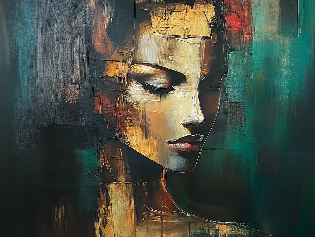 Vászonkép Canvas Figura Portré Nő Arc Elmélkedés 100x75