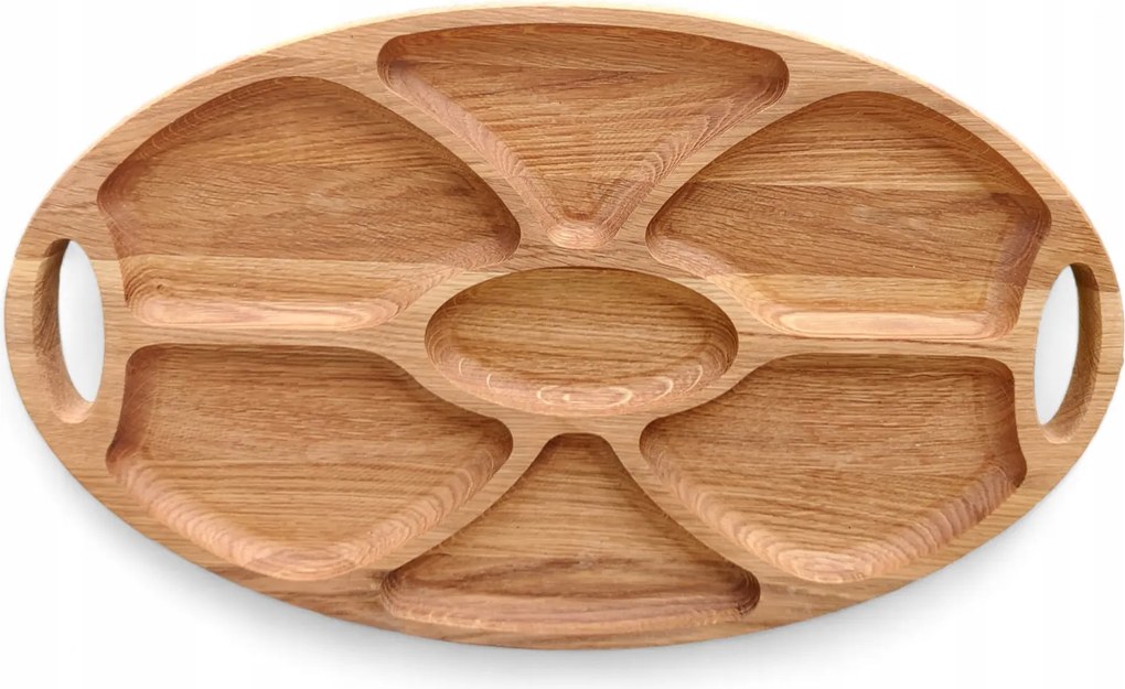 Fa tálca tölgy konyhai desszert előétel dió 50x30x23