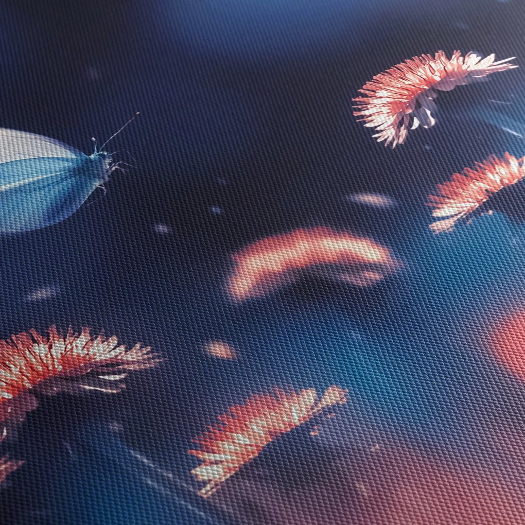 Pitypang képe kék pillangóval (120x50 cm)