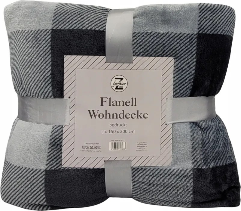 Puha Flanel Takaró Ágytakaró Polár Pléd 150x200 Sötét Szürke Meleg