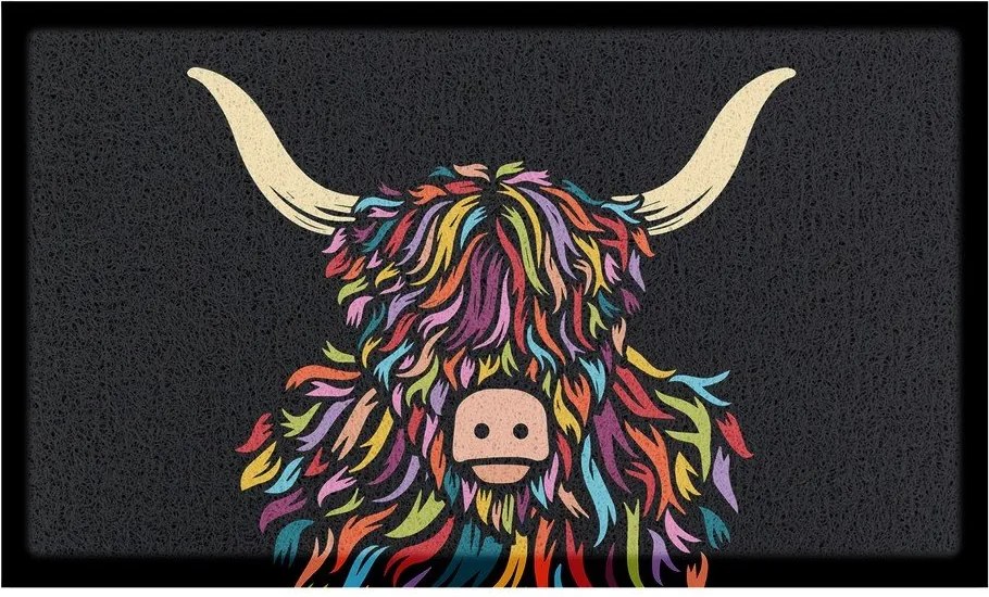 PVC lábtörlő 40x70 cm Highland Cow – Artsy Doormats