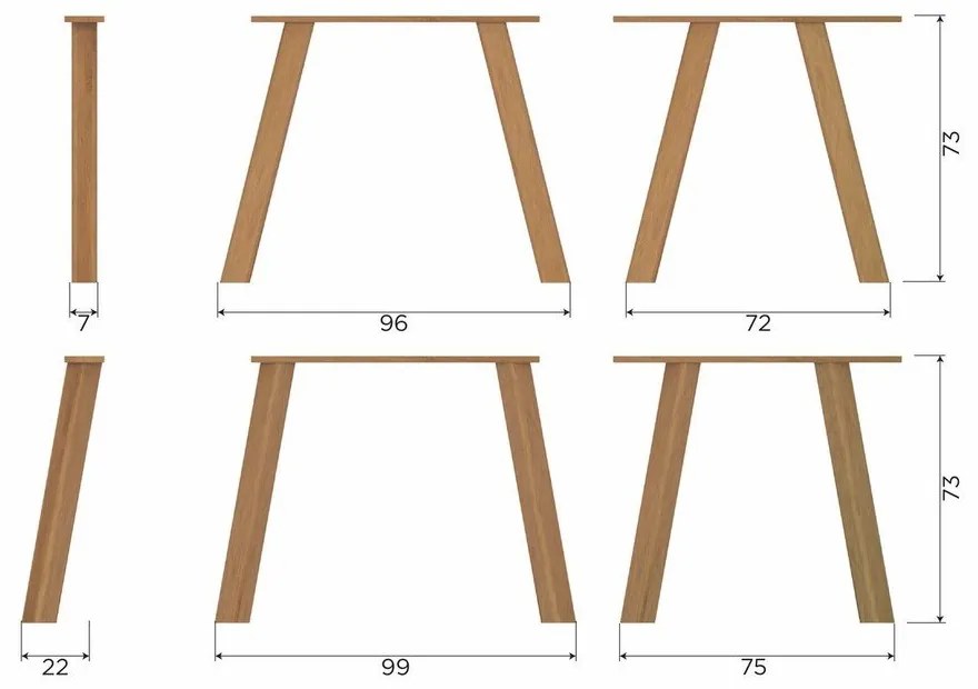 Tölgyfa étkezőasztal 100x220 cm Tablo – WOOOD