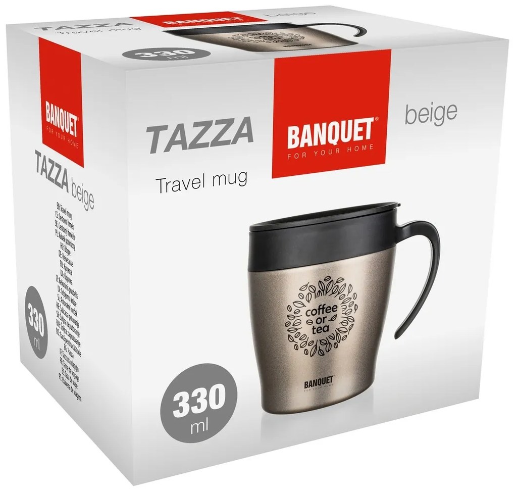 Banquet TAZZA 330 ml utazó termosz, bézs