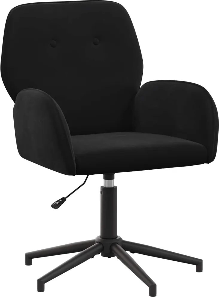 vidaXL forgatható íróasztali szék 54 x 55 x 90 cm Fekete Bársony