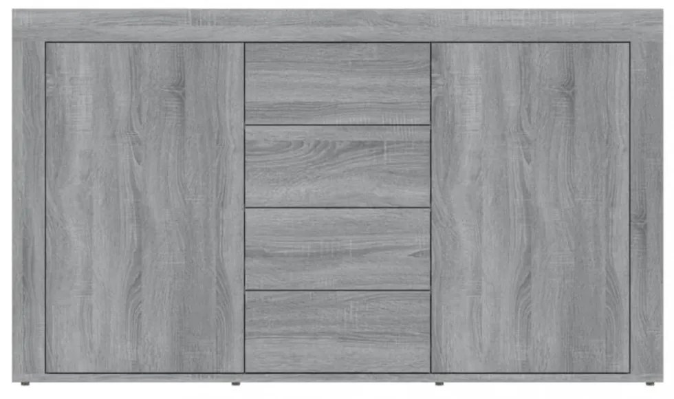 szürke sonoma színű szerelt fa tálalószekrény 120 x 36 x 69 cm