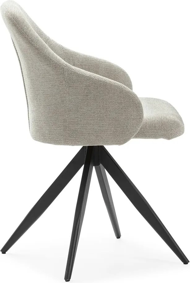 Világosszürke kárpitozott karfás étkezőfotel szett 2 db-os Tamara – Marckeric