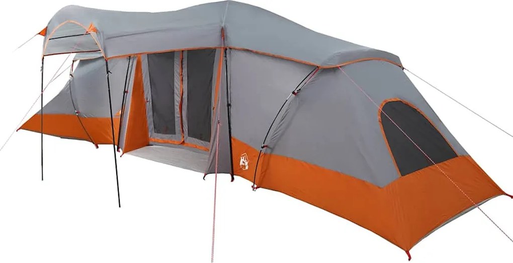 vidaXL Családi Sátor tetővel Szürke és narancs 721 x 335 x 212 cm