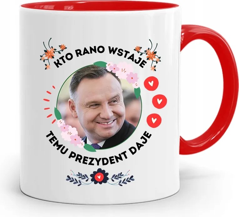 Piros Elnöki Bögre Andrzej Duda Pis Egészség felirattal