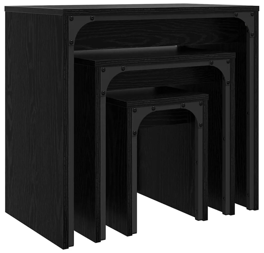 Fészkelt Kávézó Asztal 3 pcs Musta tammi 60 x 35 x 56 cm