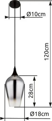 GLOBO 15552H3 LAVUS Egyágú Függesztett Lámpa IP20