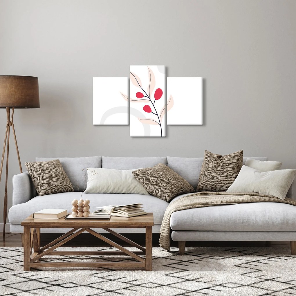 Kép - Rózsaszín virágos absztrakció N⁰3 (90x60 cm)