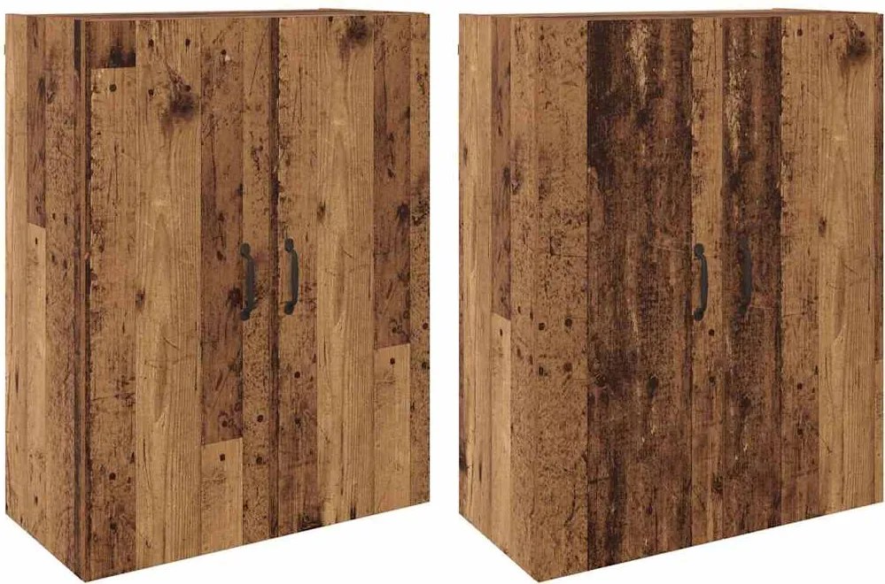 vidaXL Fali szekrény 2 pcs Öreg fa 69,5 x 34 x 90 cm Faanyag