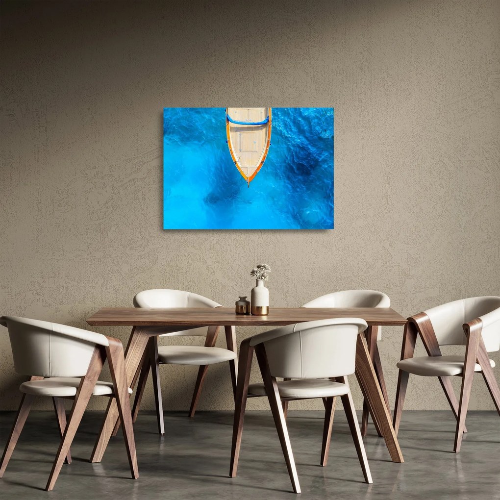Üveg kép - Nyári hajó (70x50 cm)