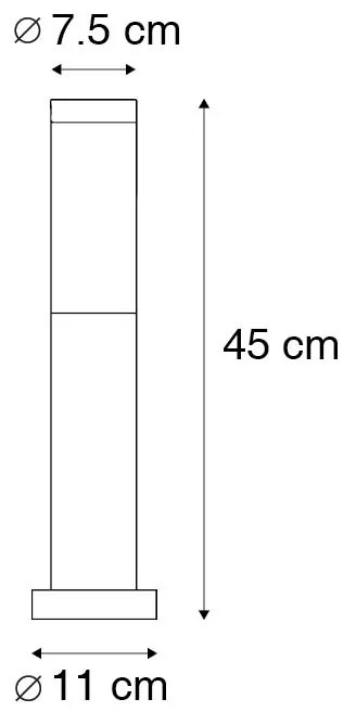 Kültéri lámpaoszlop antracit 45 cm IP44 - Rox talp és kábelcsatlakozóval