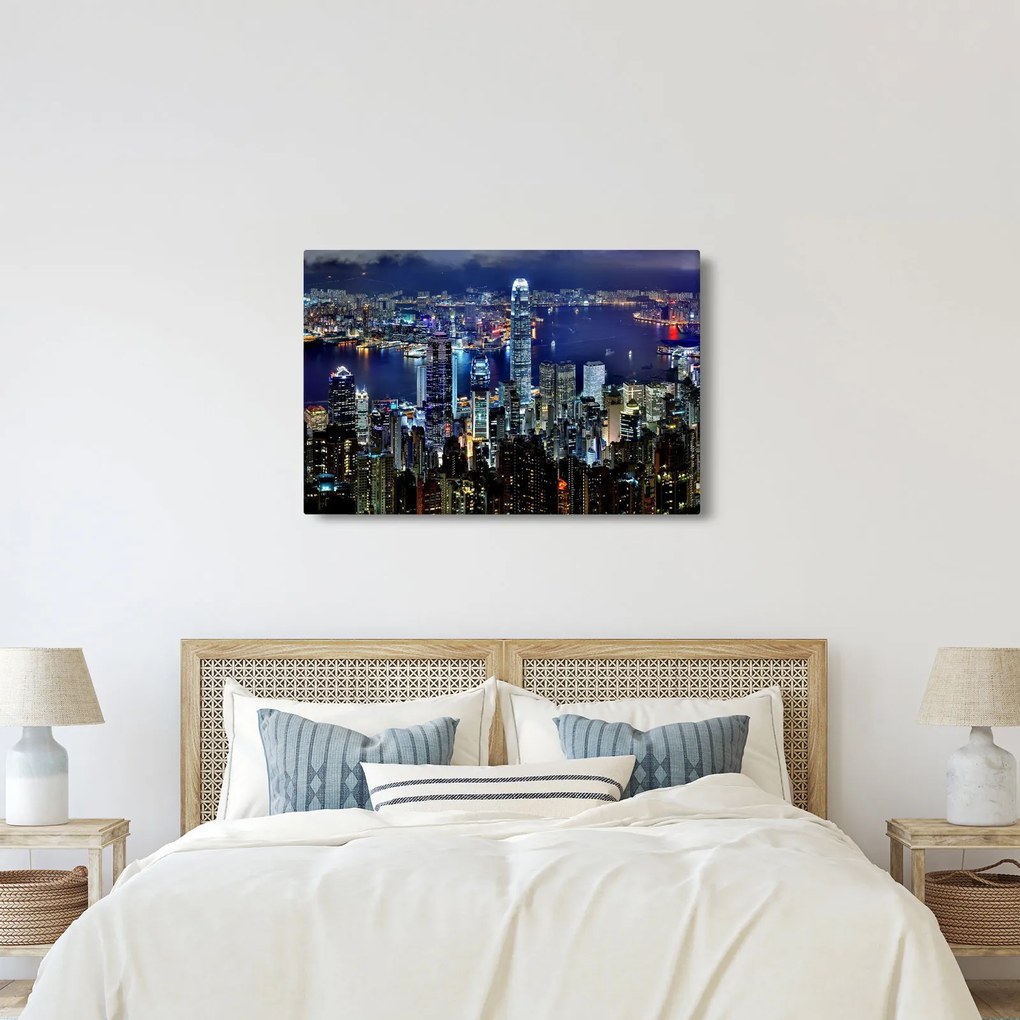 Egy kép a felhőkarcolók éjjel (90x60 cm)