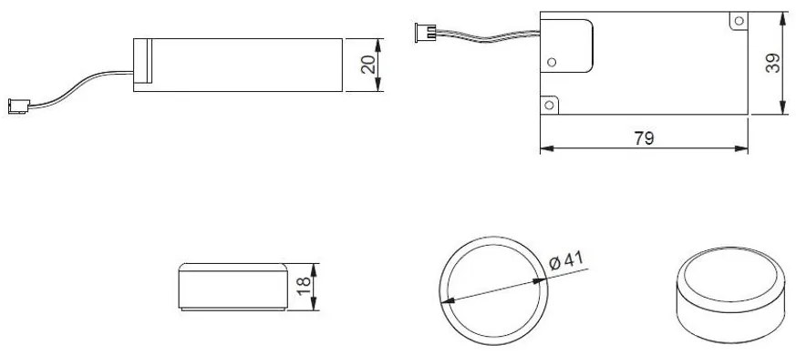 Kapcsoló, érintős, CCT-hez, távvezérlős, fényerőszabályozóval, 12V, Max 60W, Mini AMP csatlakozóval, fekete