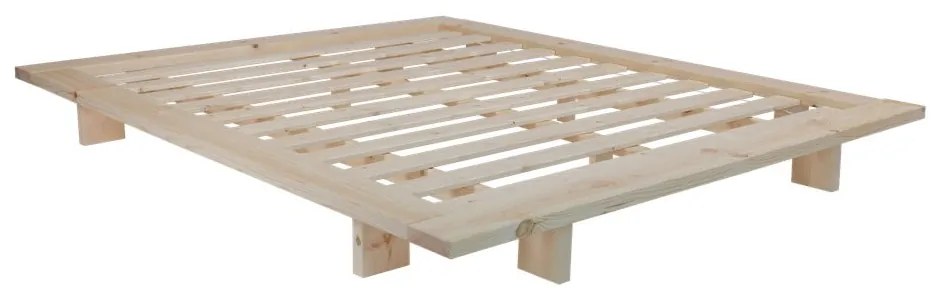 Borovi fenyő franciaágy ágyráccsal 160x200 cm Japan – Karup Design