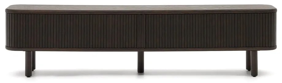 Sötétbarna TV-állvány kőrisfa dekorral 200x50 cm Mailen – Kave Home