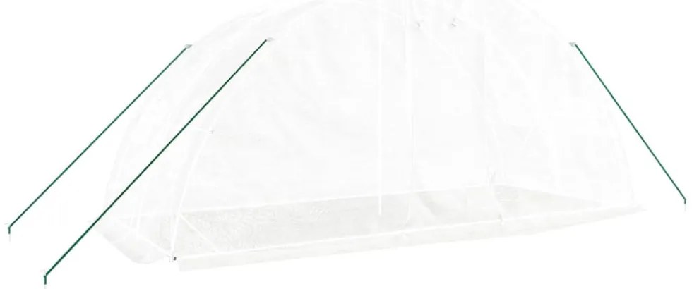 fehér acélvázas melegház 10 m² 5 x 2 x 2,3 m
