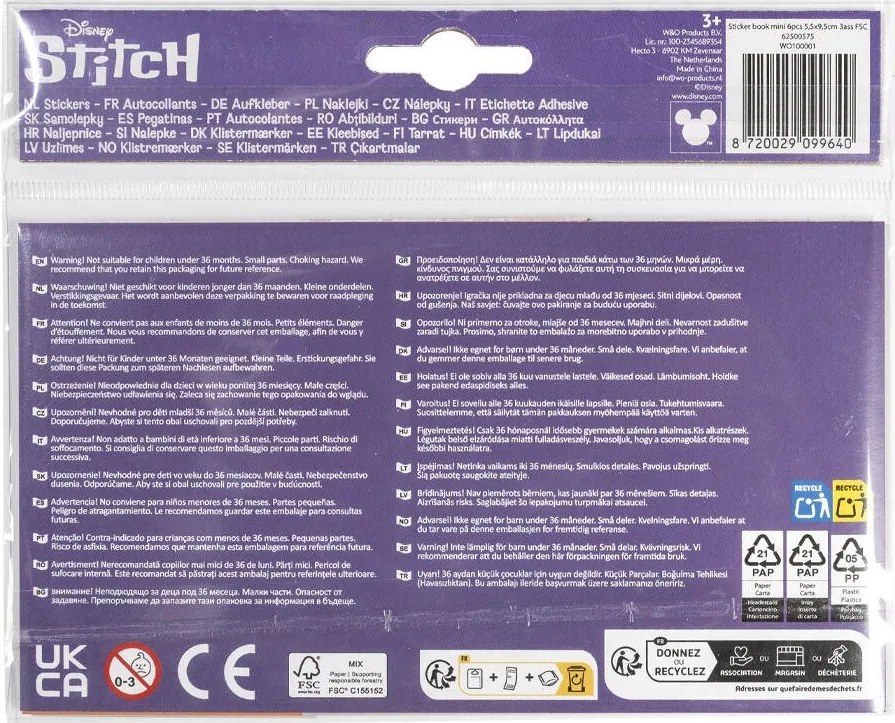 Disney Lilo és Stitch, A csillagkutya Aliens mini matrica szett 6 db-os