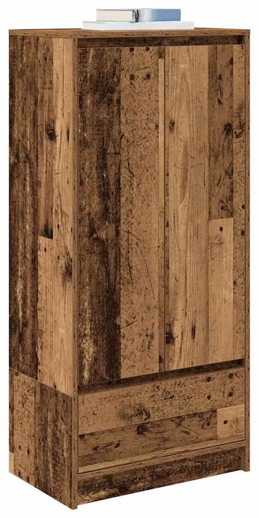 antik fa szerelt fa szekrény fiókkal 55,5x34x119,5 cm