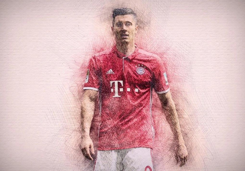 Poszter, Robert Lewandowski, #9 , Bal, RL9, Lengyel