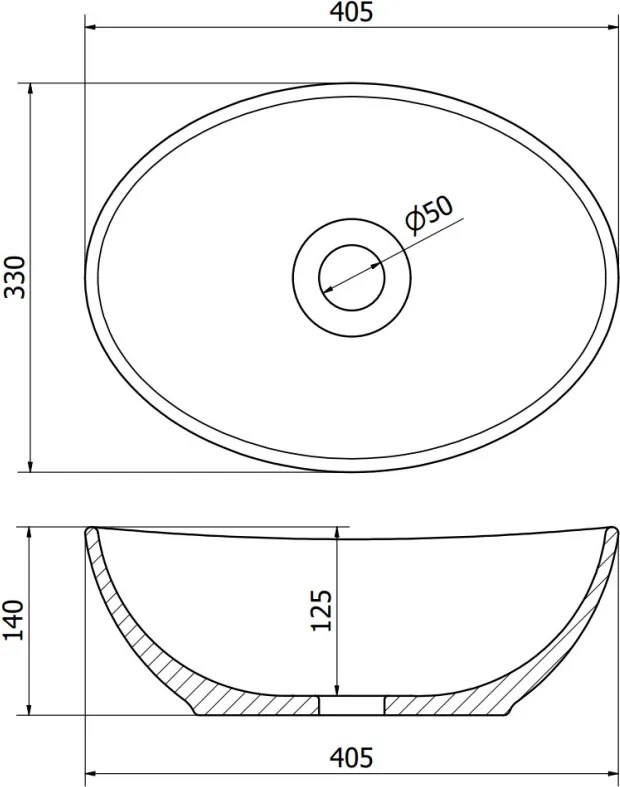 Mexen Elza asztali mosdókagyló 40 x 33 cm, bézs kő - 21014095