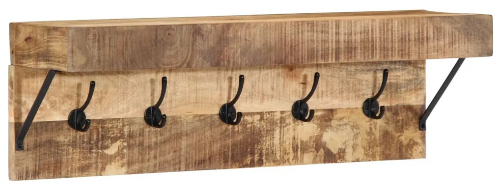 Fogas polcokkal tárolóval Barna 73 x 19 x 23 cm Tömör mangófa