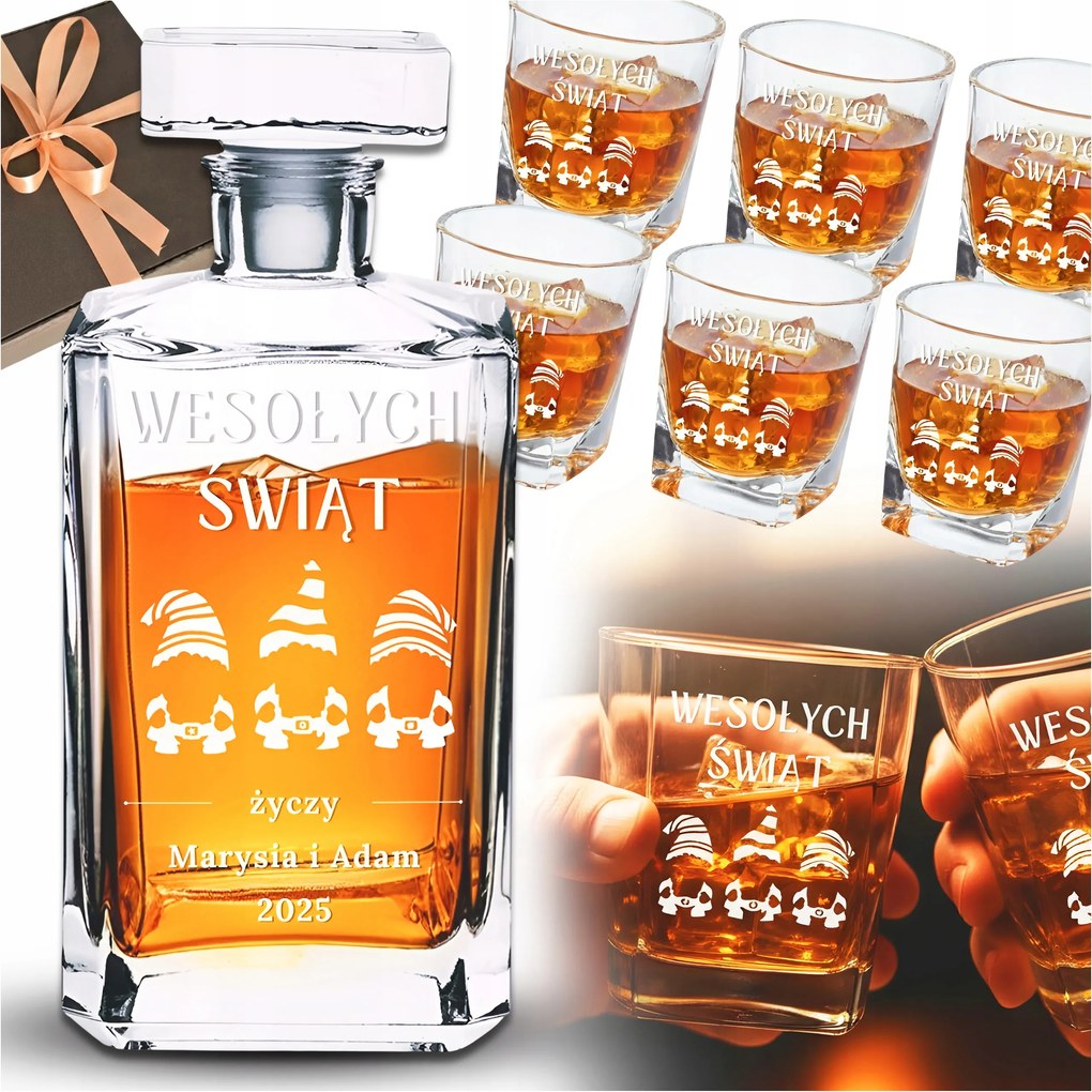Ajándék Kancsó Szett Karácsonyra Gravírozott Whisky Poharak Karácsony