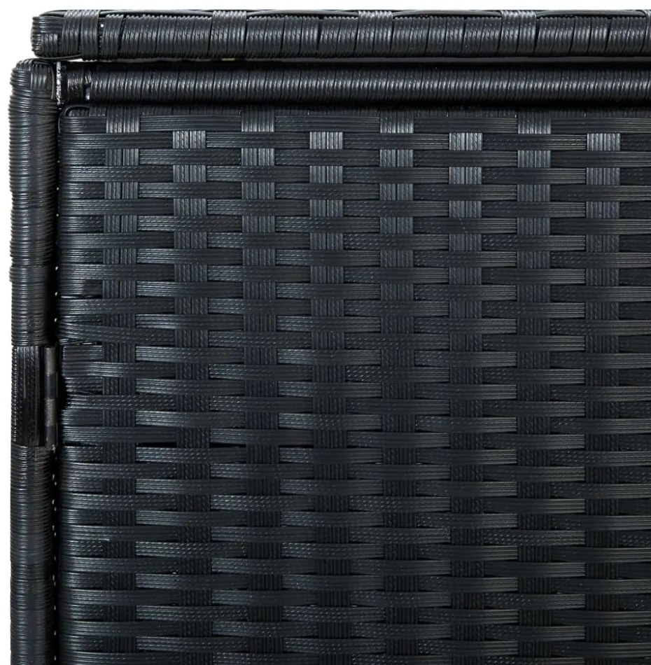 fekete rattan dupla tároló gurulós kukához 148 x 80 x 111 cm