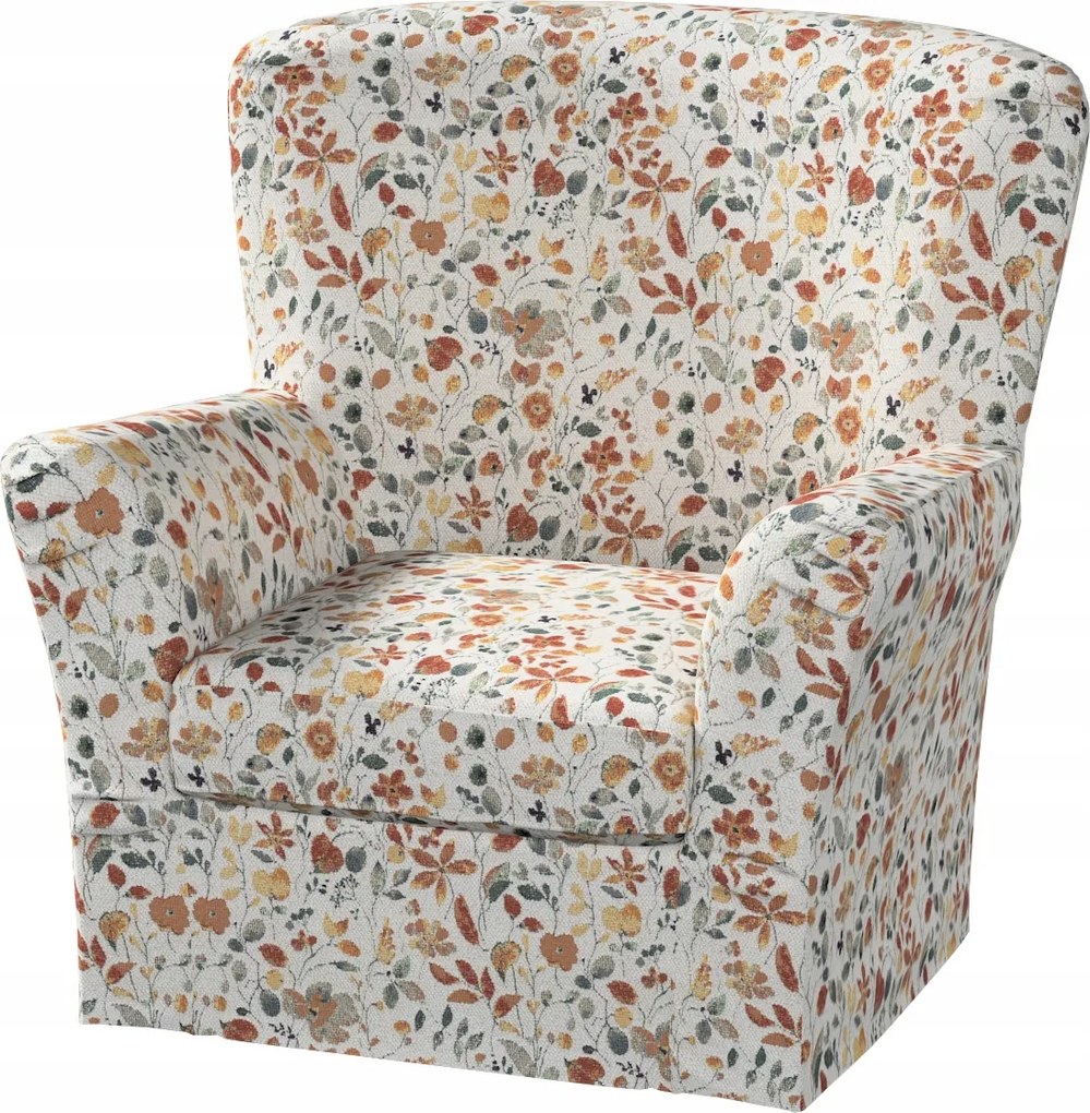 Tomelilla magas fotelhuzat Ikea könyvjelzőkkel, narancssárga-zöld