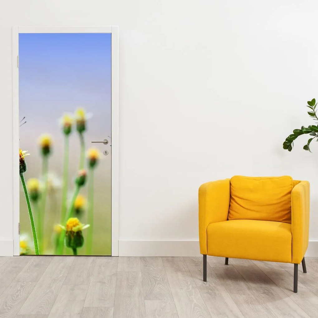Fotótapéta ajtóra - Pillangók egy virágon (95x205cm)