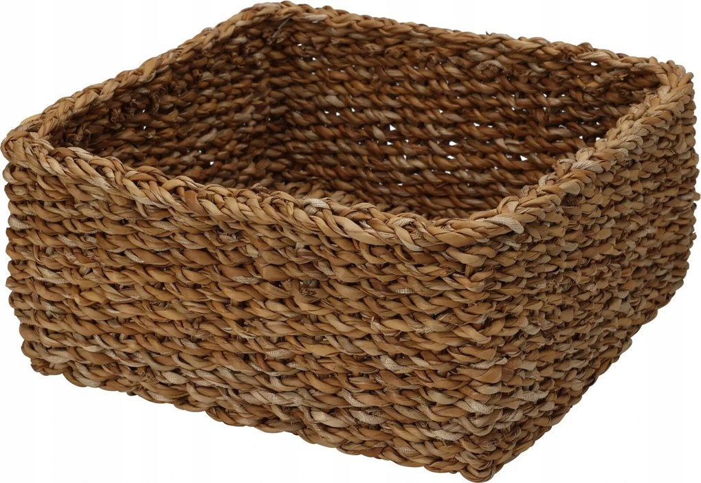 Négyzet alakú tengerifű kosár nagy (26x26x12 cm, natúr)