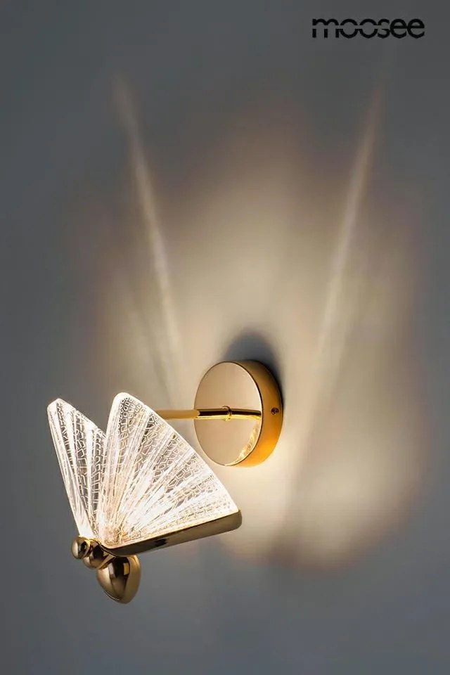 KING HOME MSE010100323 BUTTERFLY S Kristály Fali Lámpa Arany LED IP20
