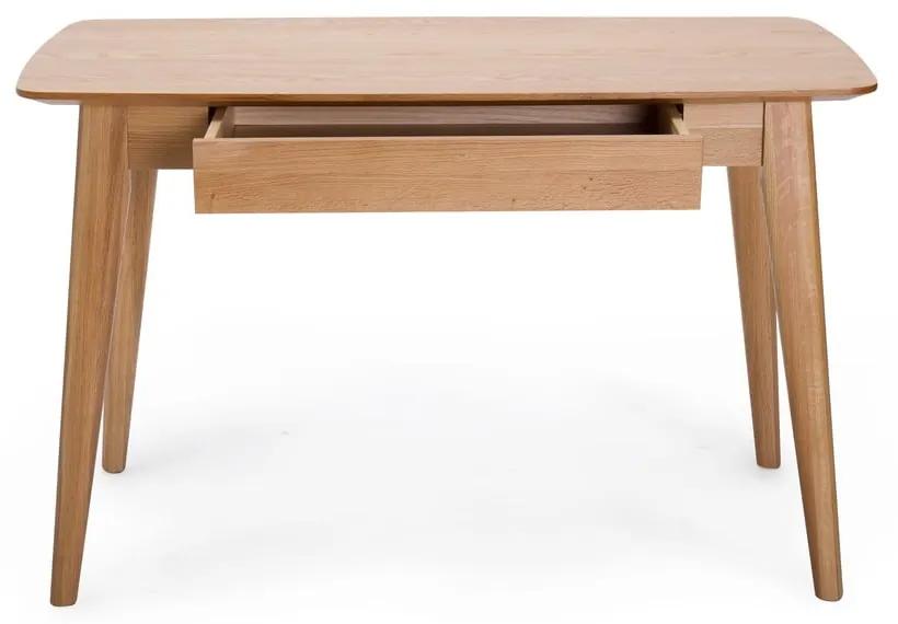 Rho fiókos íróasztal tölgyfa lábakkal, 120 x 60 cm - Unique Furniture