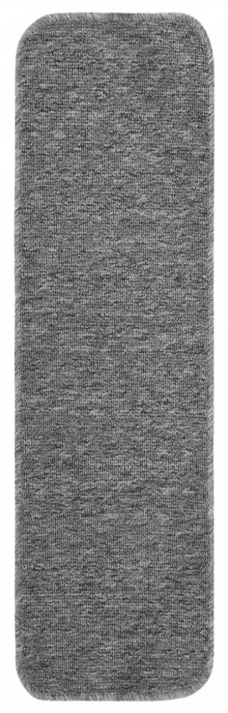 15 db szürke négyszögű csúszásmentes lépcsőszőnyeg 75 x 20 cm