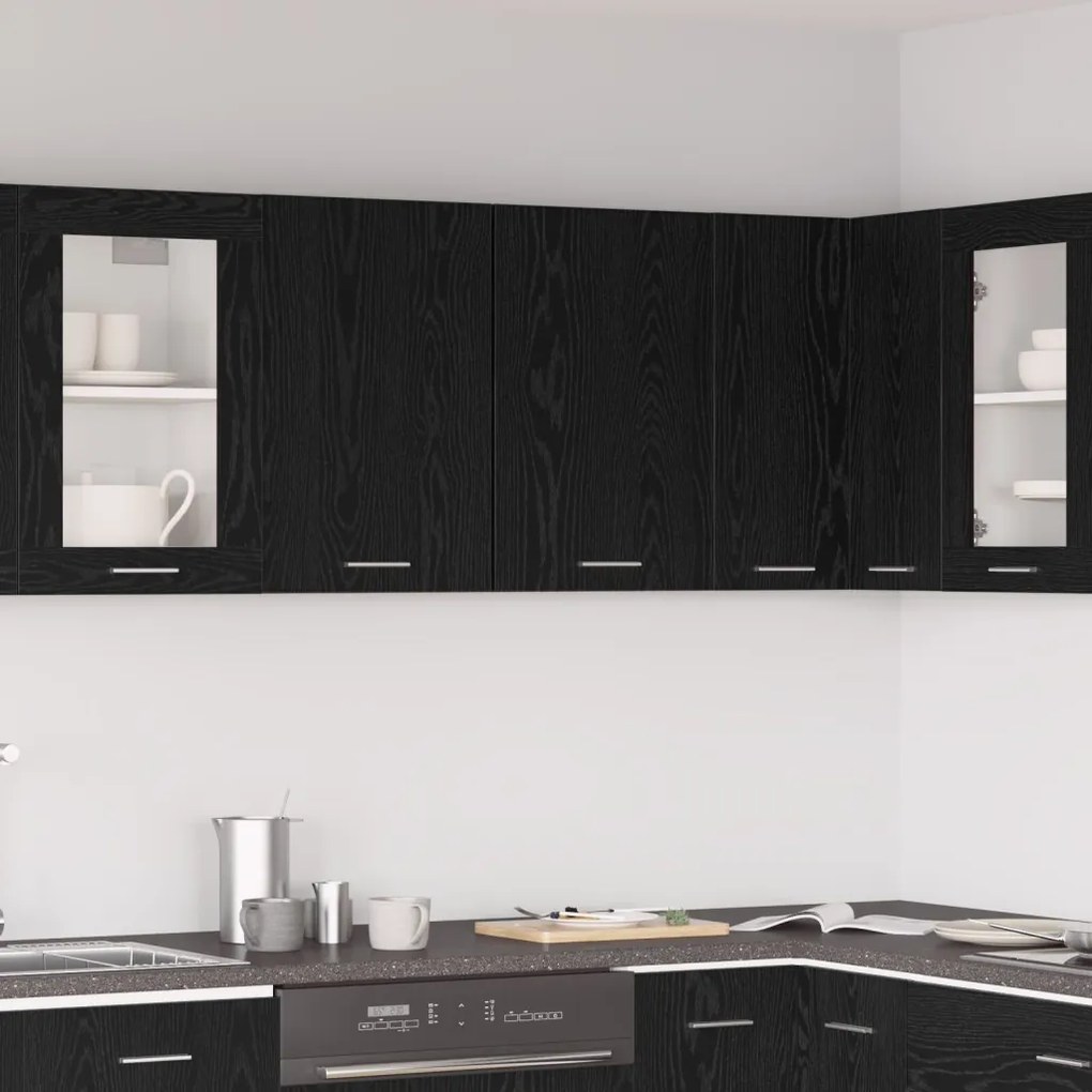 vidaXL Fekete Tölgy Fali Szekrény - 80x31x60 cm - Mérnöki fából