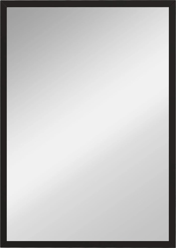 HOMCOM Fekete Téglalap Tükör 50x70 cm Dekoratív Fali Tükör Nappaliba, Előtérbe, Folyosóra Vízszintes vagy Függőleges | Aosom