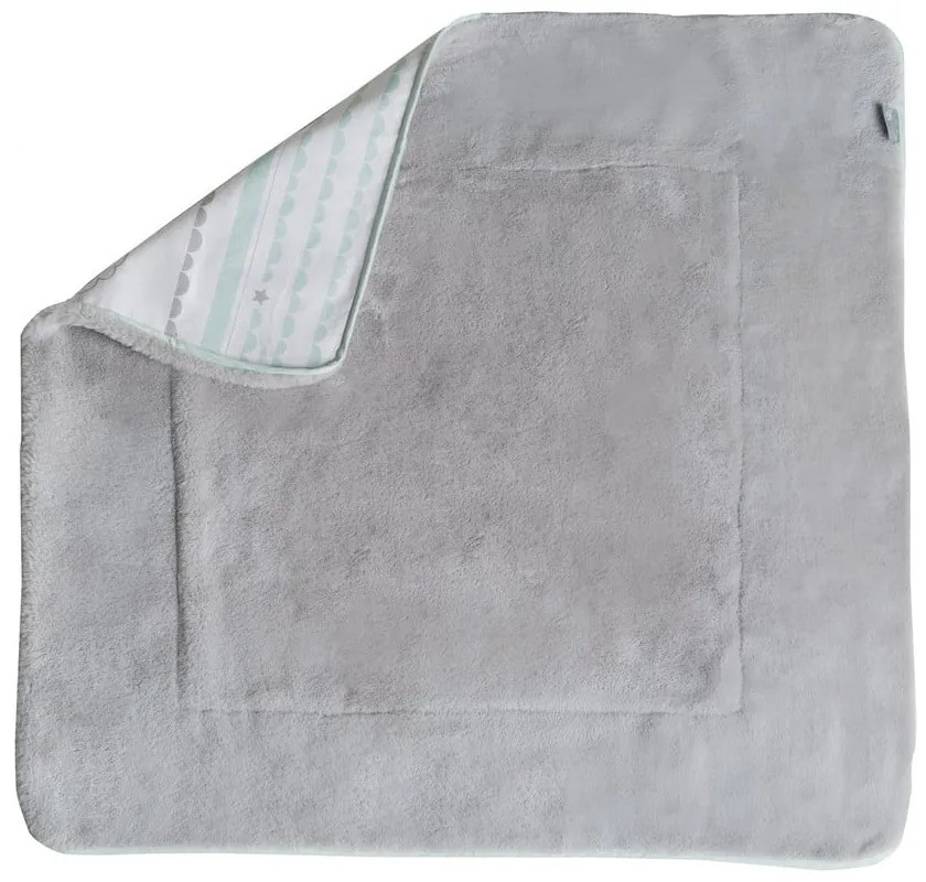 Fehér-mentazöld mikroplüss gyerek takaró 80x80 cm Happy Cloud – Roba