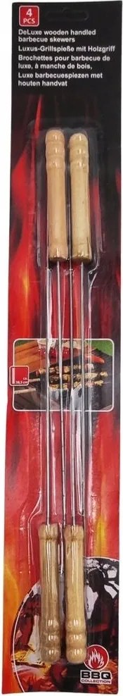 4x Acél nyársak grill nyársak 38 cm