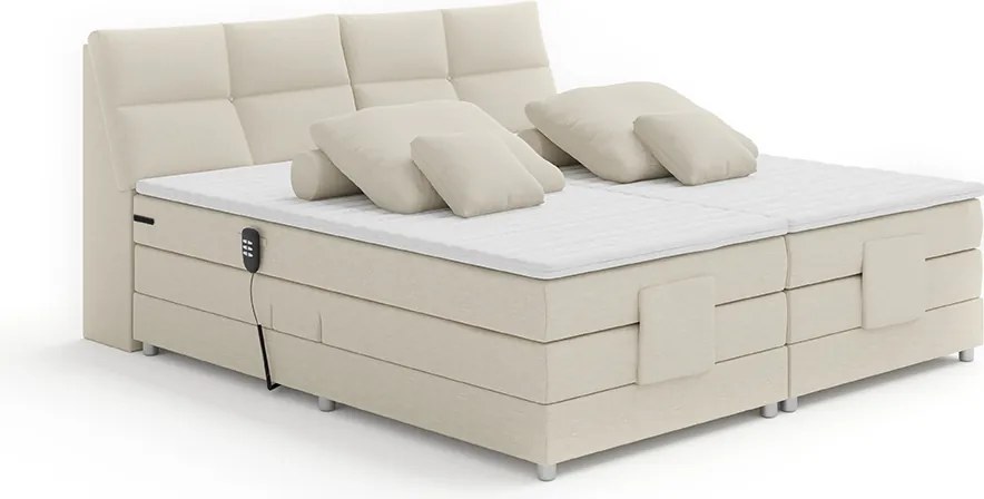 Elektromos állítható ágy, boxspring, bézs, 160x200, GERONA NEW